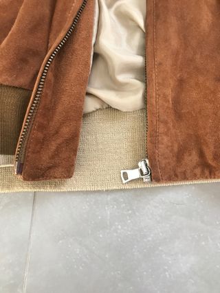 Chaqueta Bomber Ante Caballero Marrón