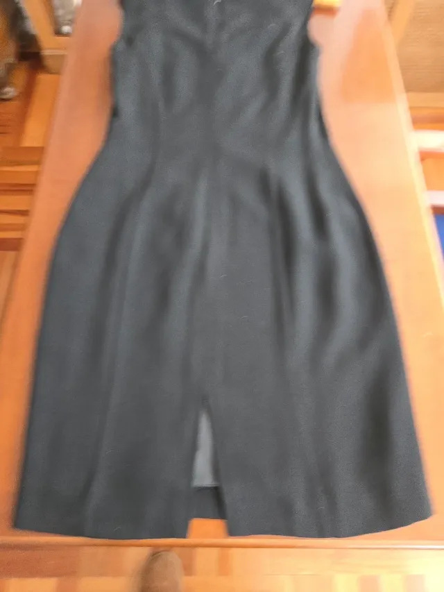 Vestido de crep de lana negro