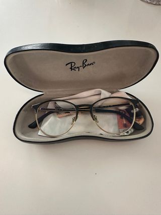 Armadura Gafas Ray Ban Negra y Dorada