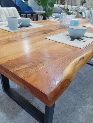 Mesa Comedor Madera Rústica y Metal