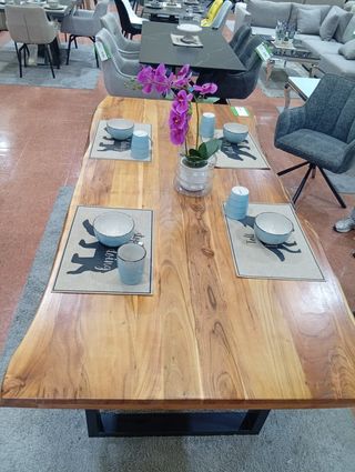 Mesa Comedor Madera Rústica y Metal