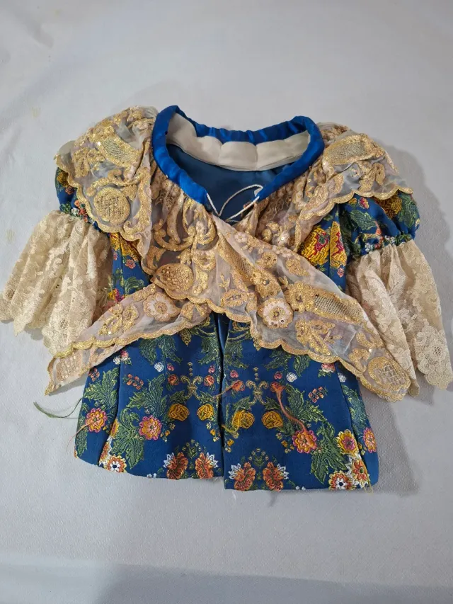 Traje de Fallera Azul y Dorado niña de 6 a 8 años