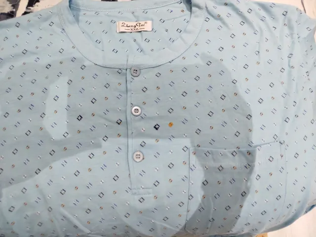 Pijama corto hombre azul estampado