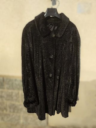 Pelliccia Astrakan Nera Tg 46 Ampia