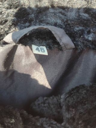 Pelliccia Astrakan Nera Tg 46 Ampia