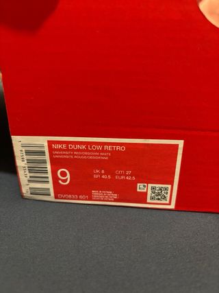 Nike Dunk Low Negro y Rojo