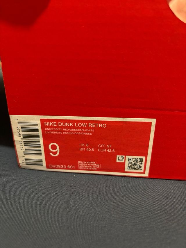 Nike Dunk Low Negro y Rojo