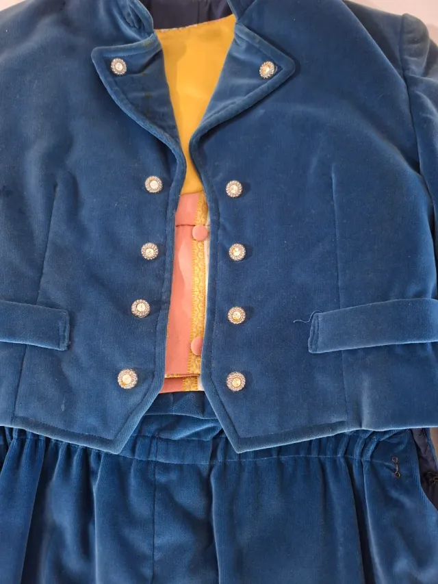 Traje Fallero Niño Azul Terciopelo 6 Años