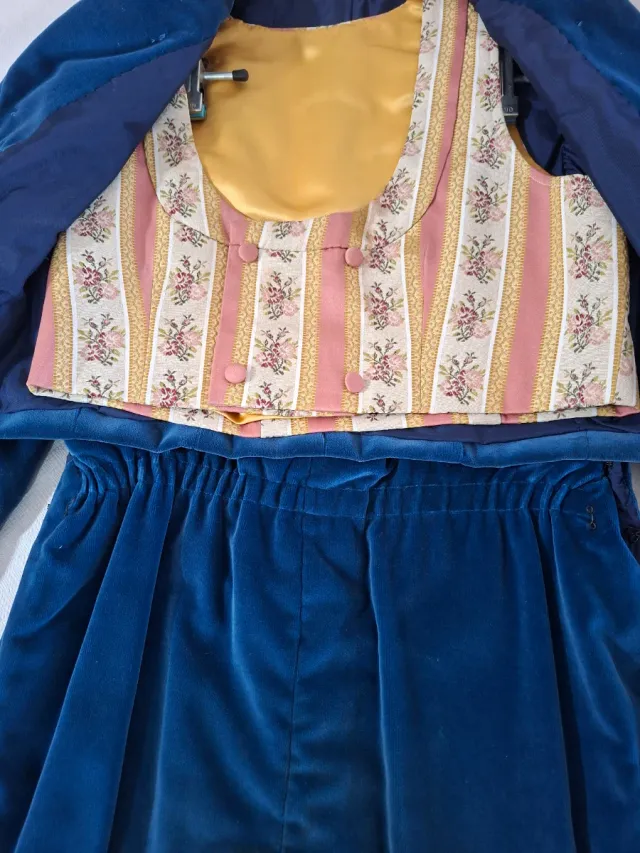 Traje Fallero Niño Azul Terciopelo 6 Años