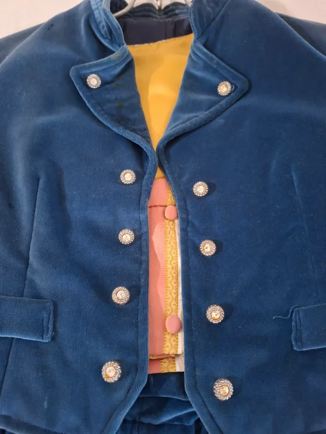 Traje Fallero Niño Azul Terciopelo 6 Años