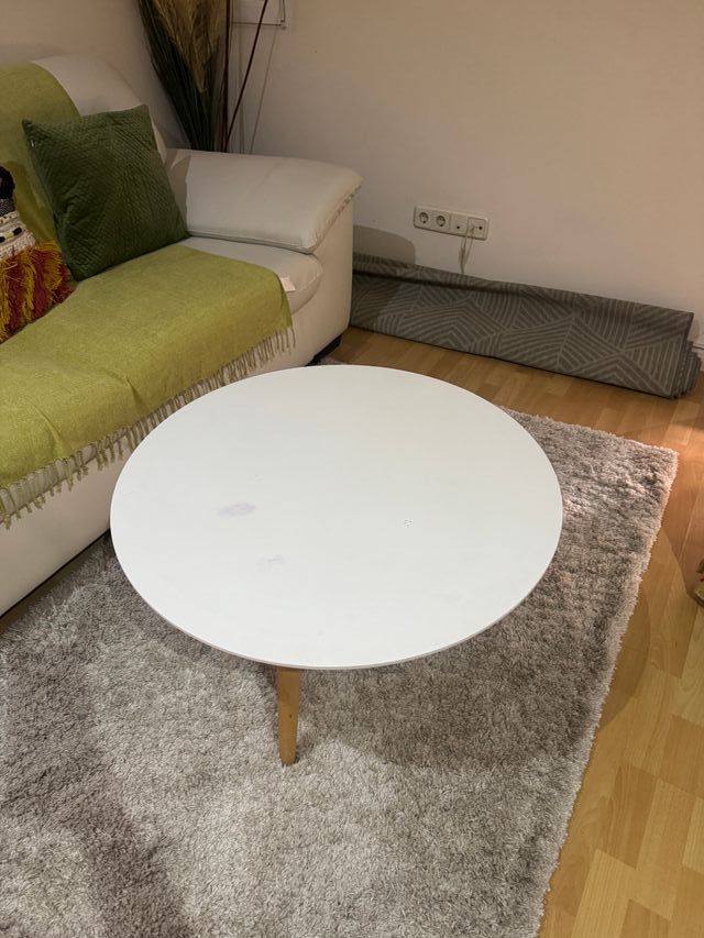 Mesa de centro redonda blanca