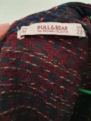 Vestido Pull & Bear marrón y rojo