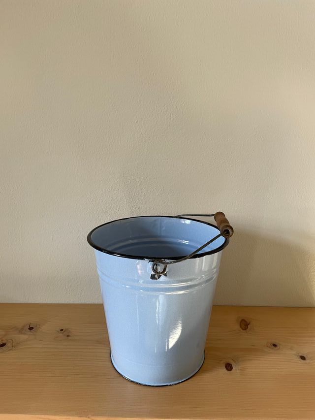 Secchio in metallo smaltato Bianco