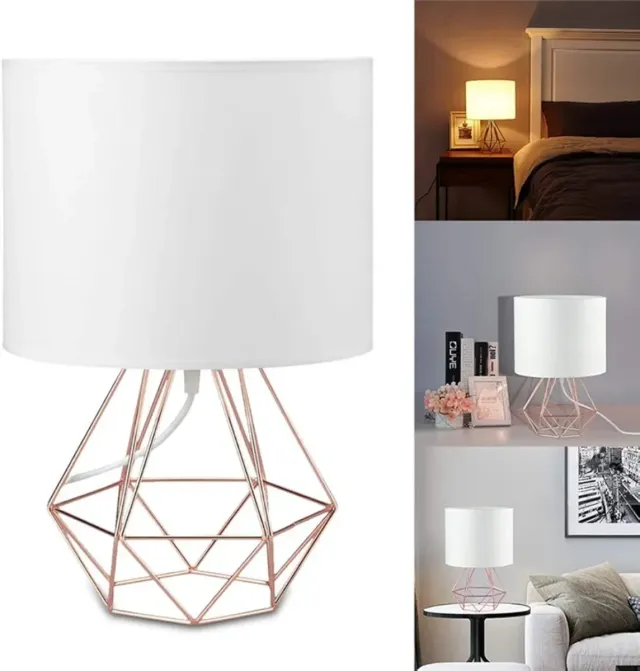 Lámpara de mesa geométrica dorada