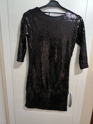 Vestido negro lentejuelas fiesta