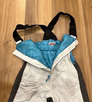 salopette/pantaloni da sci bambino bianca grigia