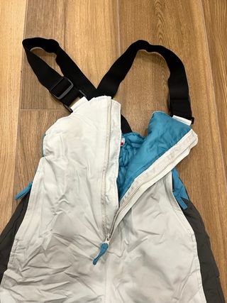 salopette/pantaloni da sci bambino bianca grigia