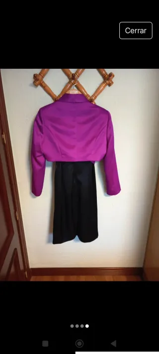 Vestido de fiesta color buganvillay negro