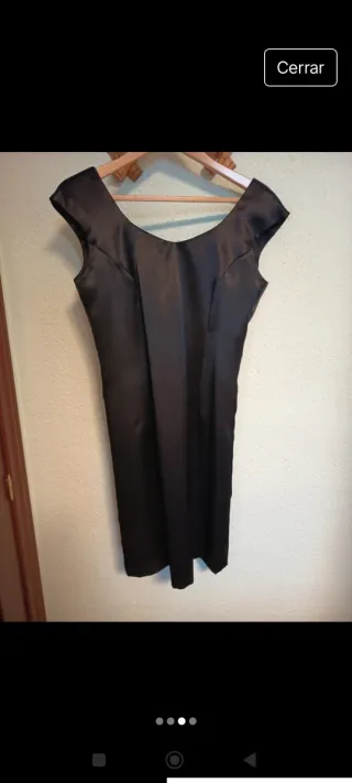 Vestido de fiesta color buganvillay negro