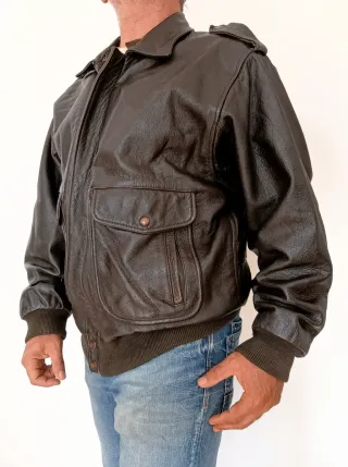 Bomber Cuero Auténtico L Medidas indicadas