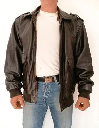 Bomber Cuero Auténtico L Medidas indicadas