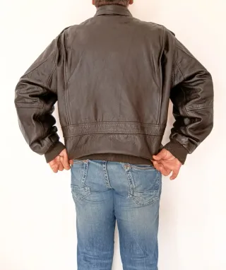 Bomber Cuero Auténtico L Medidas indicadas