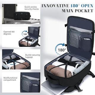 Mochila Viaje Cabina 45x36x20 Negra Nueva