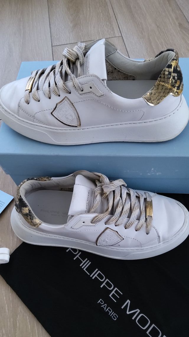 Sneakers Philippe Model bianche oro taglia 40