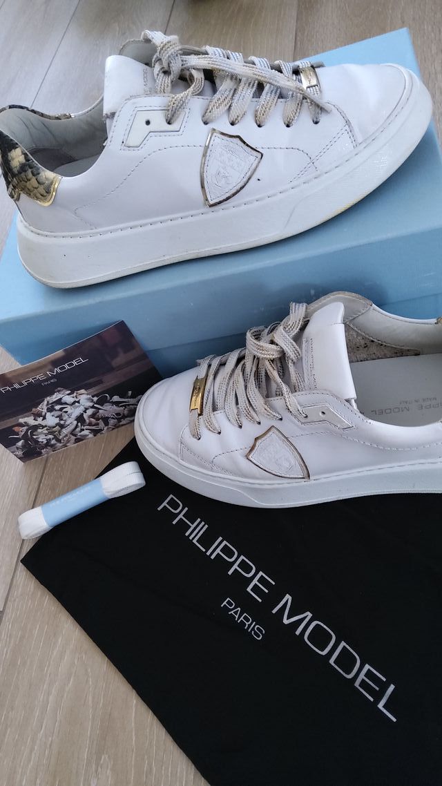 Sneakers Philippe Model bianche oro taglia 40