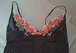 Camisón Corto gasa y bordados Talla M