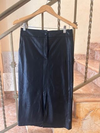 Falda larga cuero negra talla 38