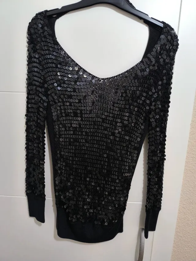 Jersey fiesta lentejuelas negro