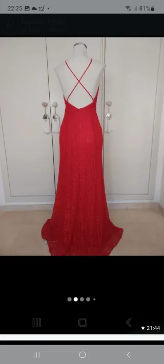 Vestido de fiesta rojo encaje
