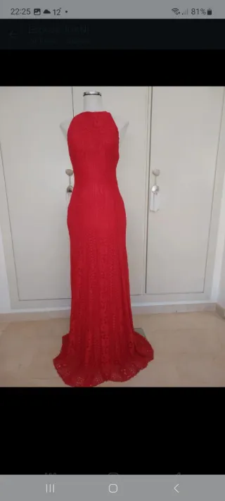 Vestido de fiesta rojo encaje