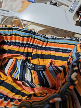 Pantalón ancho estampado rayas