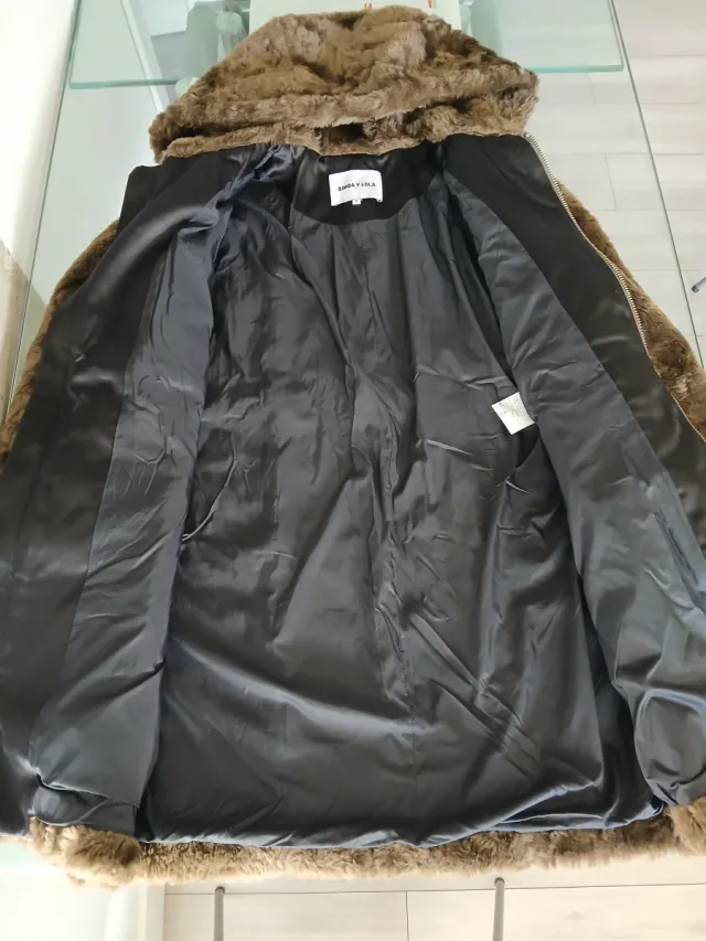 Chaquetón pelo Bimba y Lola mujer marrón