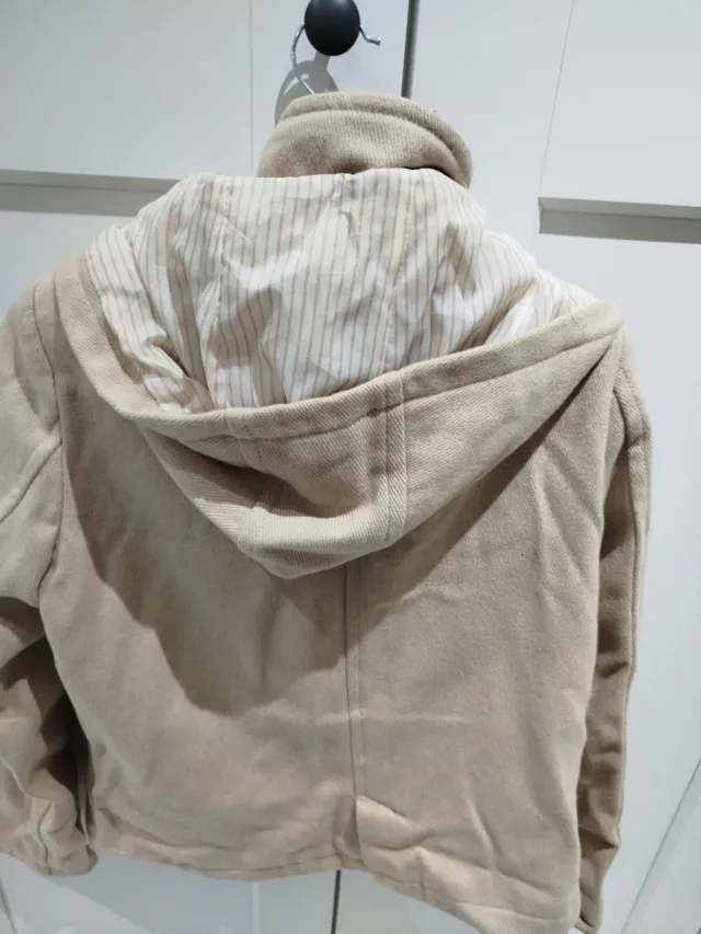 Abrigo paño Bershka beige