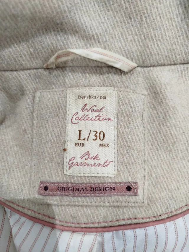 Abrigo paño Bershka beige