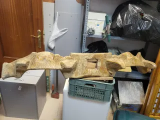 Yugo doble de madera antiguo para bueyes