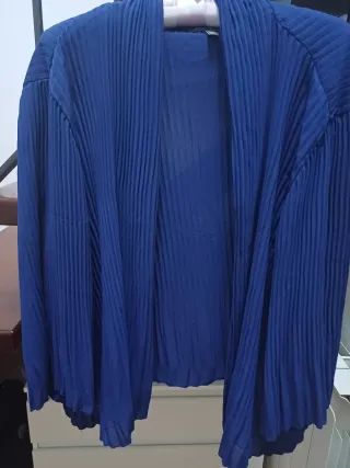 Giacchino blu plissettato