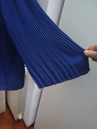 Giacchino blu plissettato