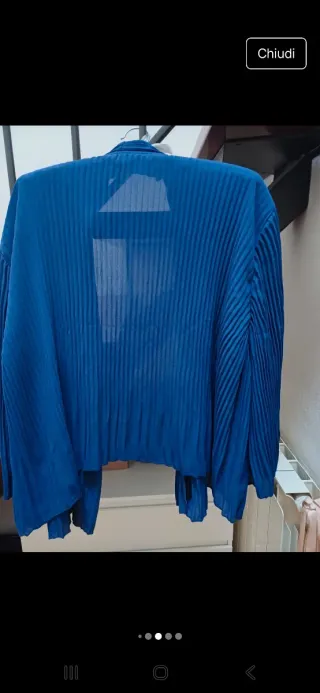 Giacchino blu plissettato