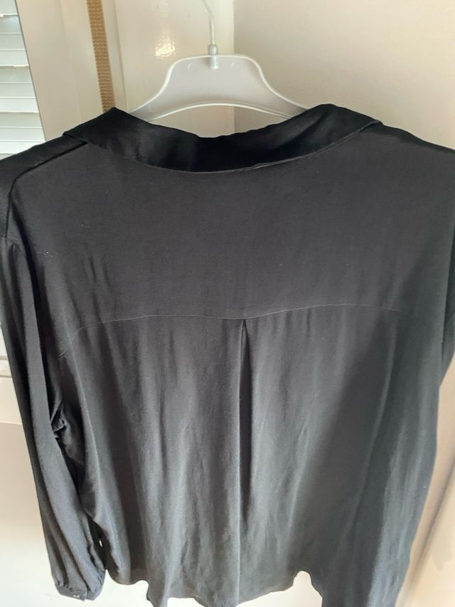 Blusa Mango Negra Mujer Talla XL Botones Nueva