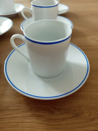 Juego 6 tazas café con platillos