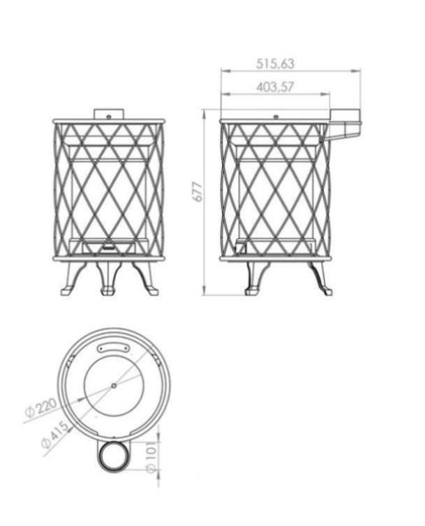 Estufa de Leña Rustica nueva  8Kw VIC1012