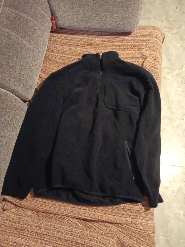 Sudadera Hombre Talla L Negra Cálida Ligera