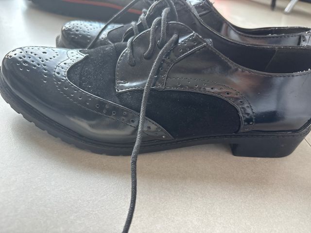 Mocasines negros charol y ante T41