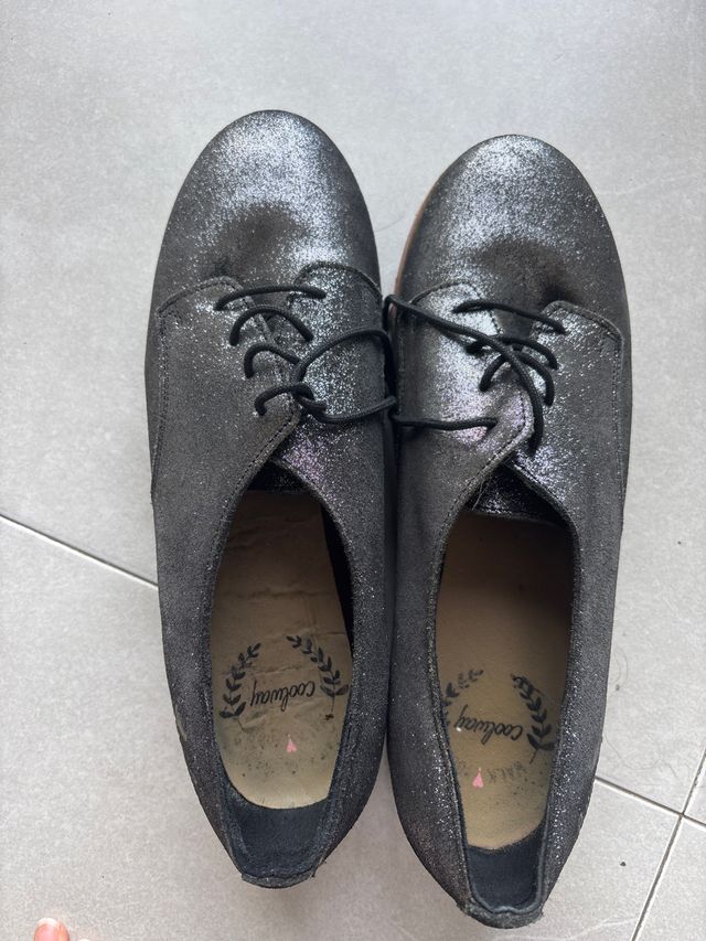 Mocasines Coolway plateados lentejuelas