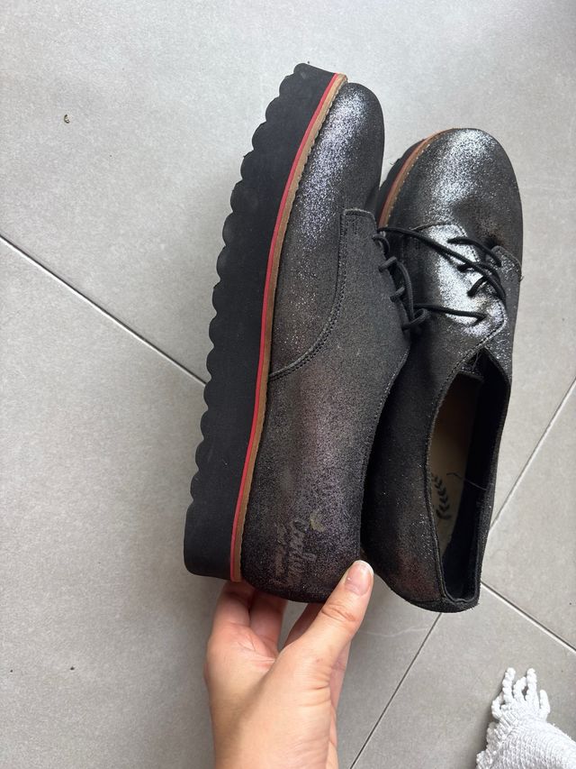 Mocasines Coolway plateados lentejuelas