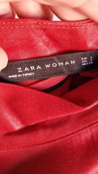 Vestido Zara Rojo vino Talla S